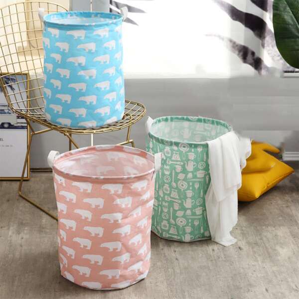 

1pc Animal Print Random Laundry Hamper, Multicolor