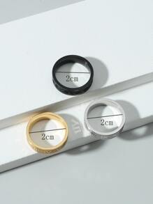 Thời trang và phổ biến 3 chiếc nhẫn nam chi tiết chữ số La Mã bằng thép không gỉ để làm quà tặng trang sức và cho một vẻ ngoài sành điệu - Nhiều màu - Xem 3