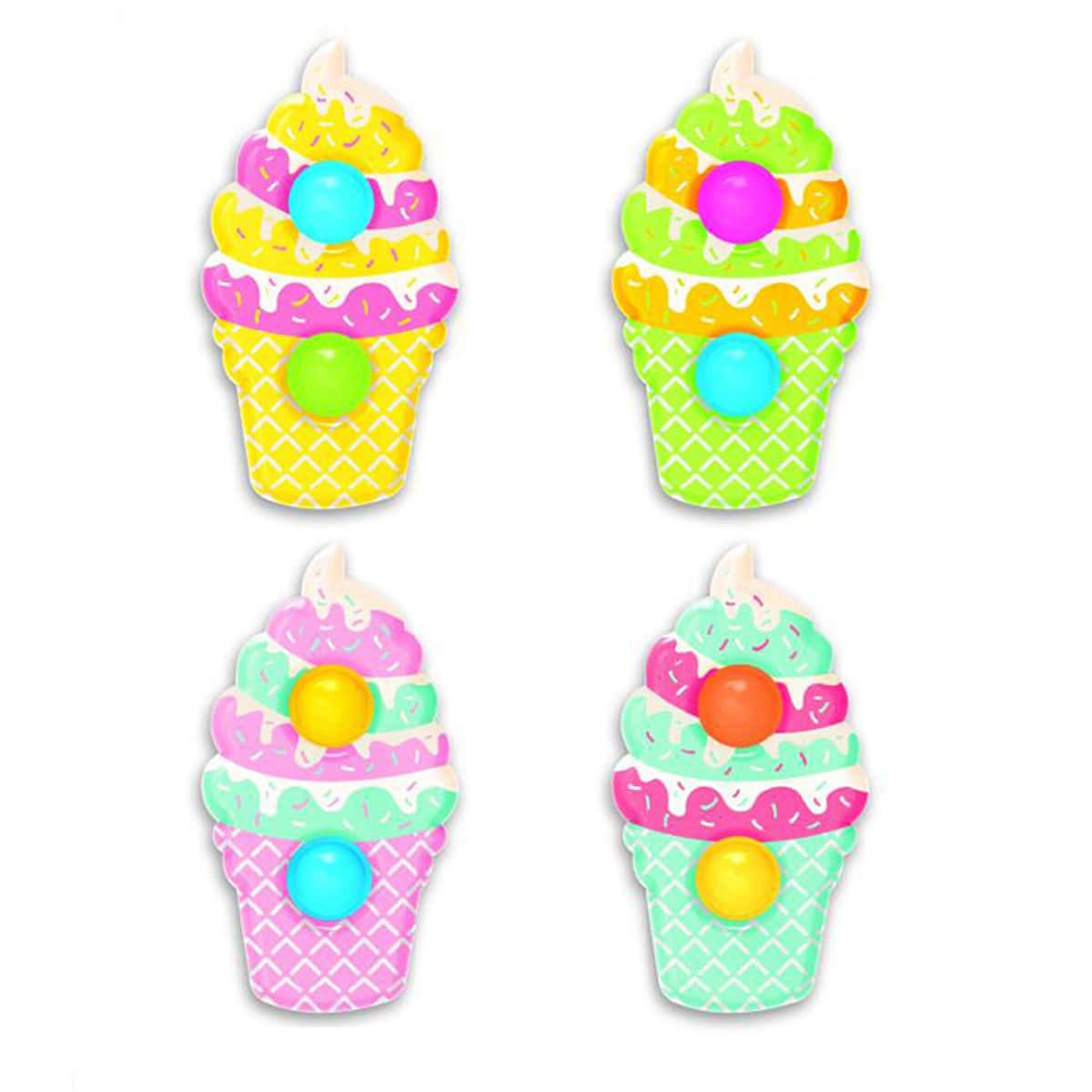 

1pc Ice Cream Shaped Random Color Push Pop Bubble, Multicolor