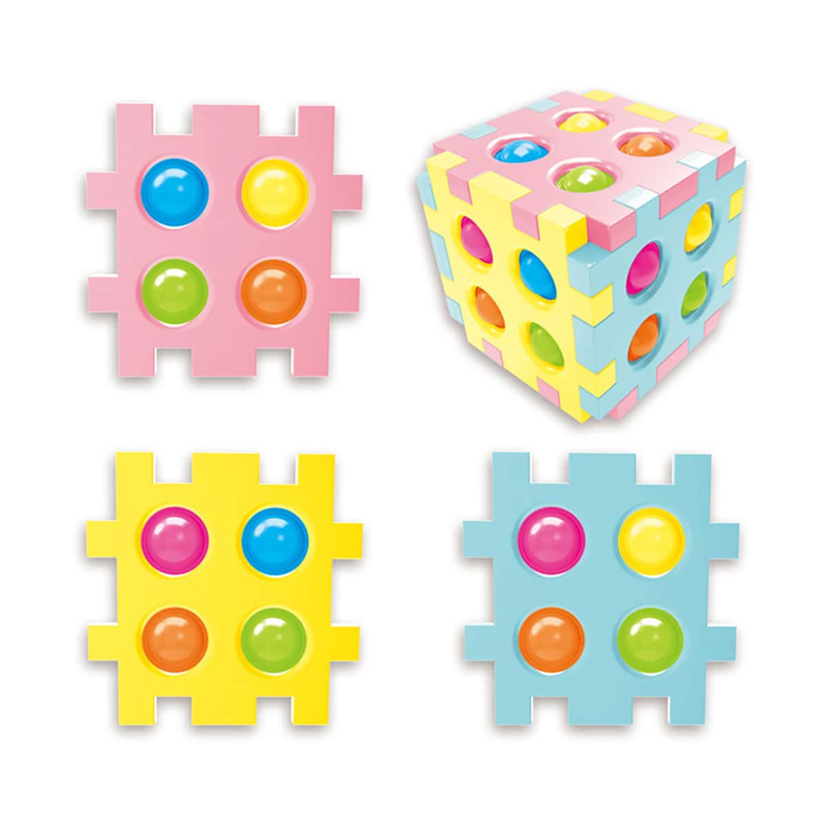 

2pcs Random Color Push Pop Bubble, Multicolor