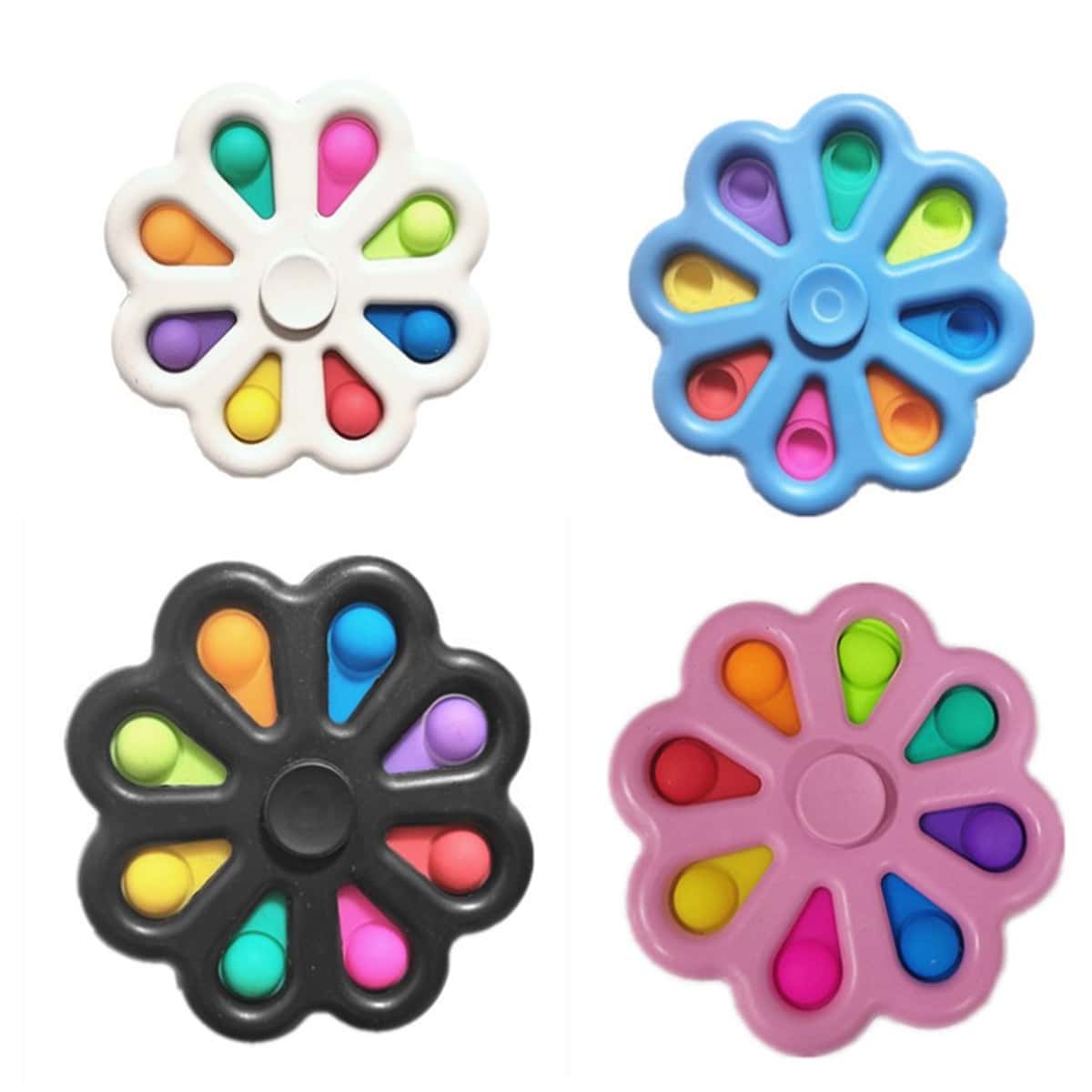 

1pc Flower Shaped Random Color Push Pop Bubble, Multicolor