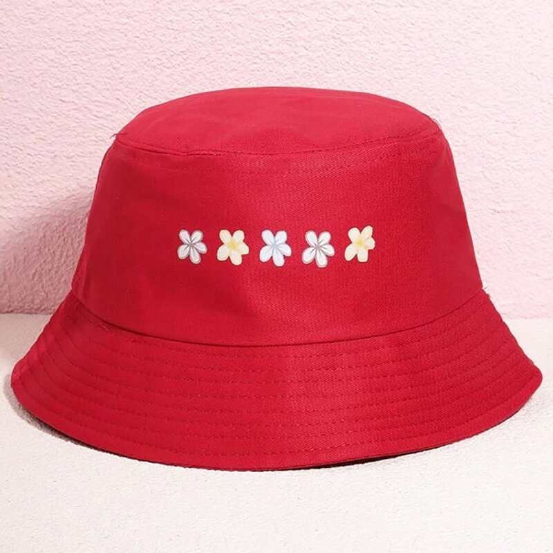 

Floral Pattern Bucket Hat, Red