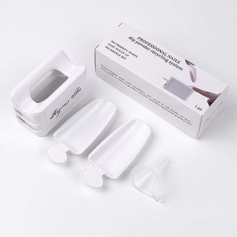 

Nail Art Glittering Powder Recycling Box, White
