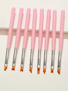 Nghệ thuật làm Móng Bộ bàn chải , 8pcs Nghệ thuật làm Móng Bức tranh Bộ dụng cụ Bàn chải , Hoa Bút vẽ Gel Sơn móng tay Bức tranh Bàn chải Nghệ thuật làm Móng Bút mực Bộ dụng cụ Làm móng tay Nghệ thuật Đánh bóng Bút Công cụ , Đối với Nhà  Sử dụng Và Làm móng chuyên nghiệp Salon - Hồng - Xem 1