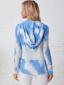 SHEIN LUNE Abrigo de tie dye con botón delantero - Multicolor - Ver 2