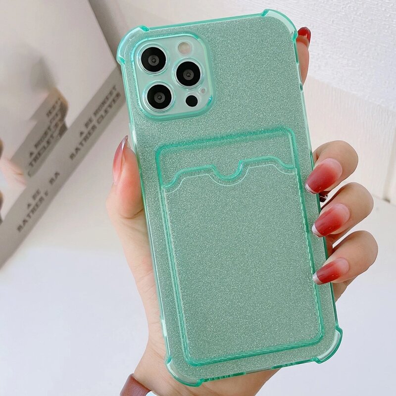 

1pc Glitter Phone Case, Clear