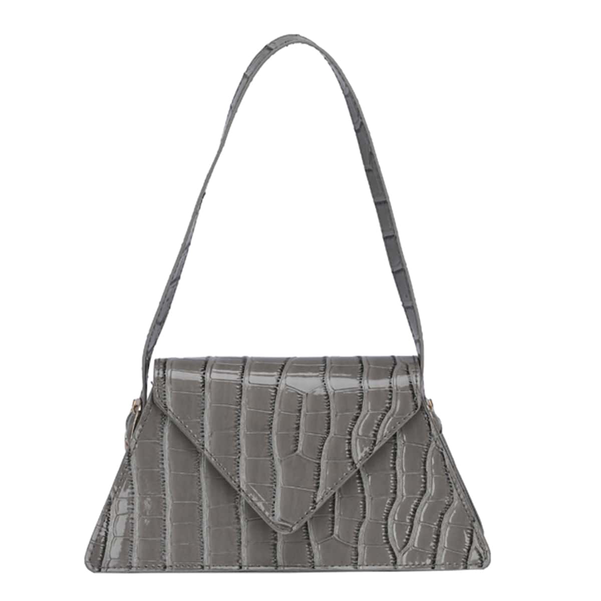 

Croc Embossed Shoulder Bag, Grey