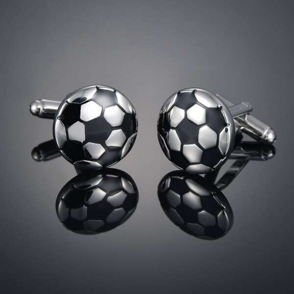 

Men Soccer Design Cufflinks, Silver