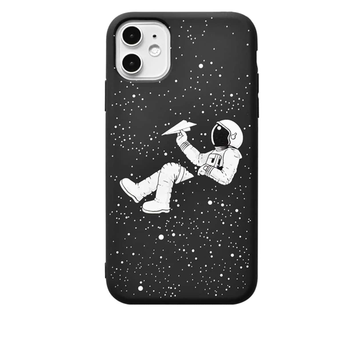

Cartoon Astronaut Pattern Phone Case, Black