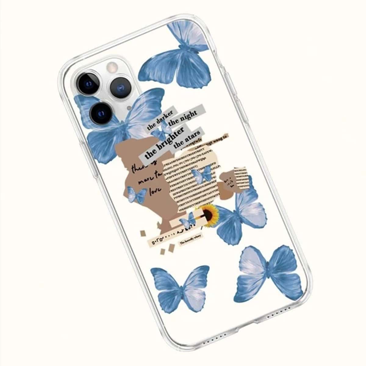 

Butterfly Clear Phone Case, Blue