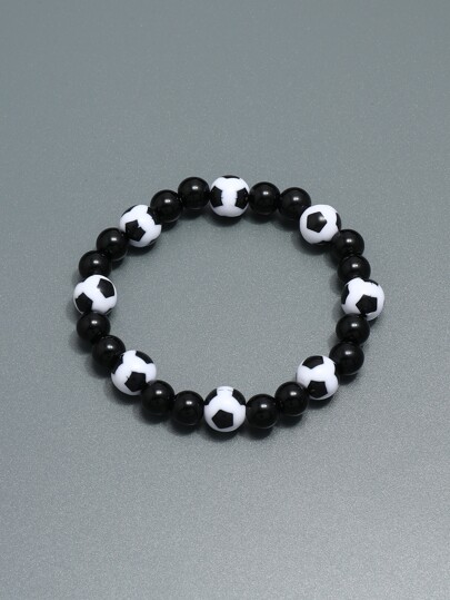 Fashionable and Popular Men Soccer Beaded Bracelet for Jewelry Gift and for a Stylish Look