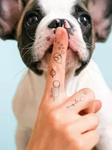 纹身贴纸套装，2 张星球图案女士临时纹身，成人混合纹身贴纸，逼真的假纹身，适合男士、女士和女孩 - 黑色 - 查看 5