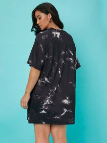 SHEIN EZwear Đầm Plus Size Đồ họa Cà vạt nhuộm Giải trí - Nhiều màu - Xem 2