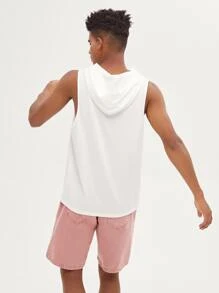 Manfinity Men Solid Sleeveless Hoodie - White - View 2
