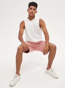 Manfinity Men Solid Sleeveless Hoodie - White - View 3