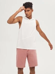 Manfinity Men Solid Sleeveless Hoodie - White - View 5