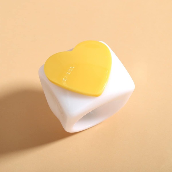 

Heart Decor Chunky Ring, Multicolor