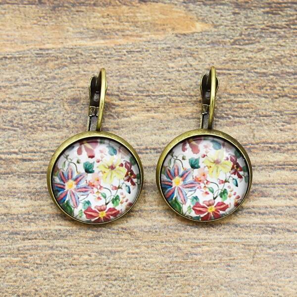 

Flower Pattern Earrings, Multicolor