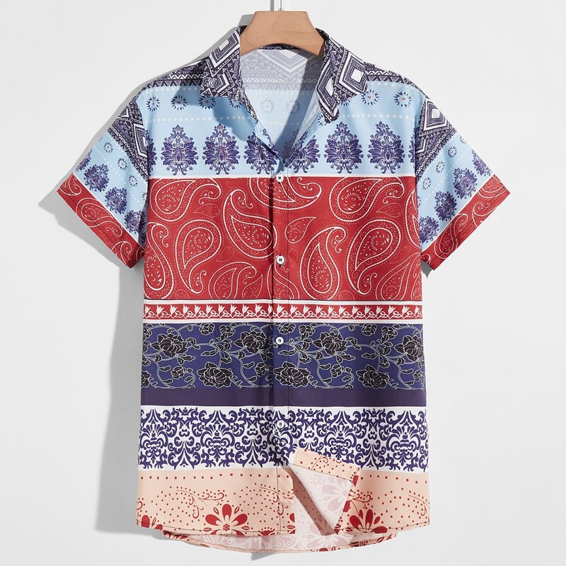 

Guys Paisley Print Shirt, Multicolor