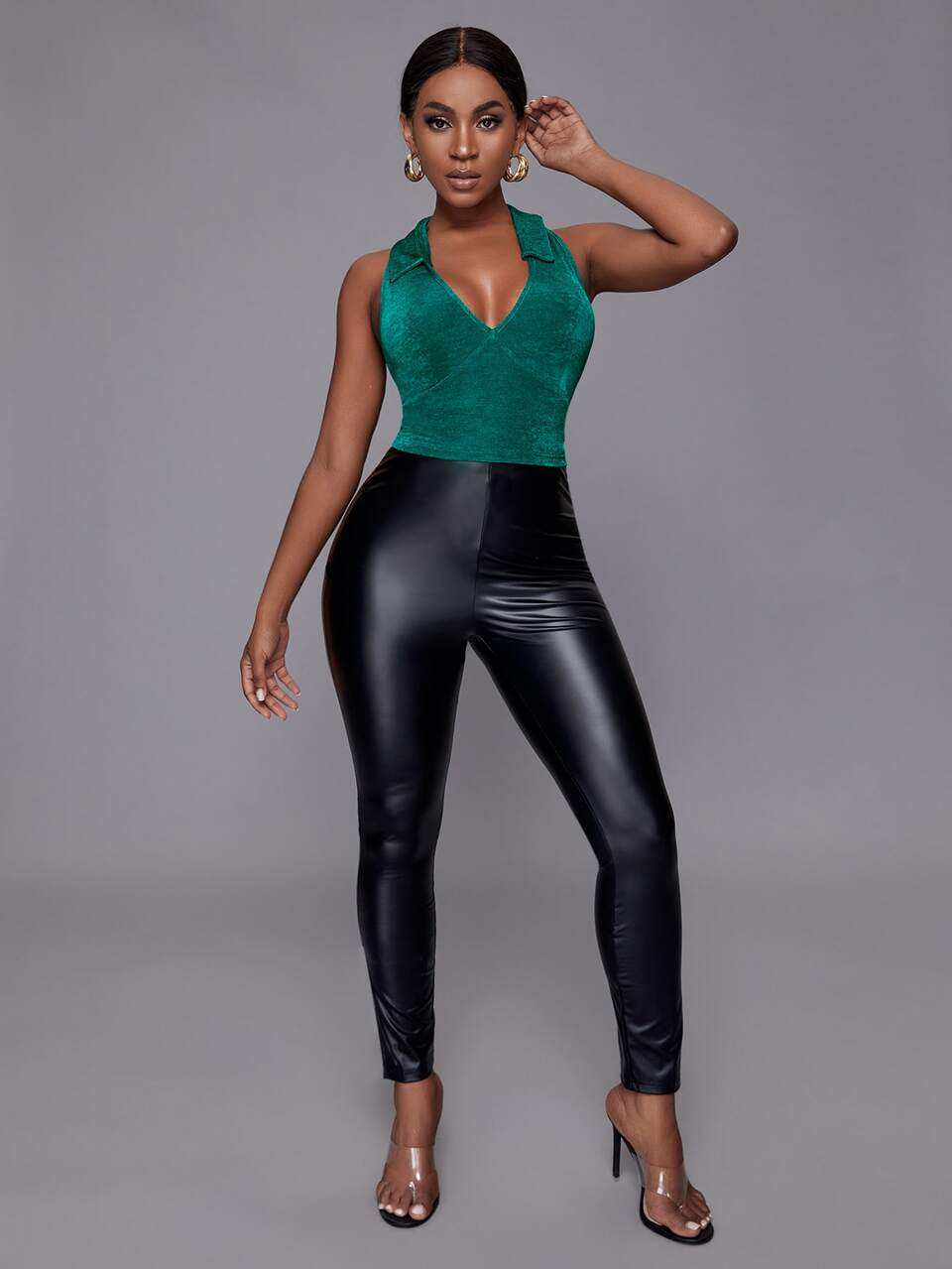 Backless Crop Halter Top
