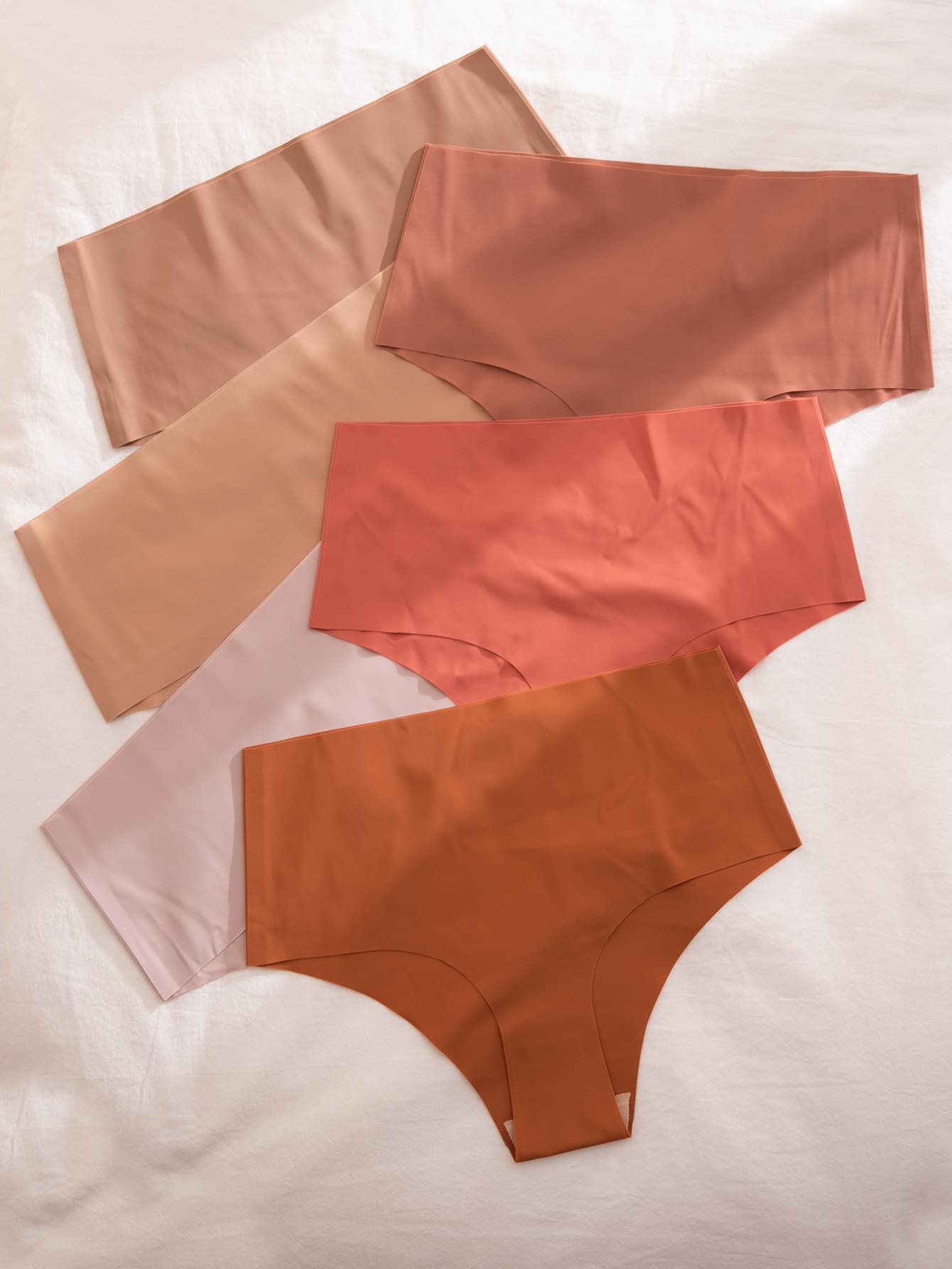 6pack Solid High Waisted No Show Panty Set - Multicolor - View 1