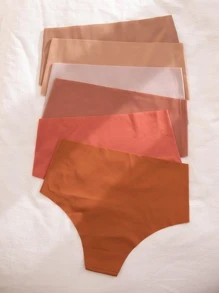 6pack Solid High Waisted No Show Panty Set - Multicolor - View 2