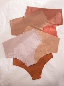 6pack Solid High Waisted No Show Panty Set - Multicolor - View 5