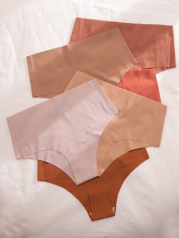 6pack Solid High Waisted No Show Panty Set - Multicolor - View 5
