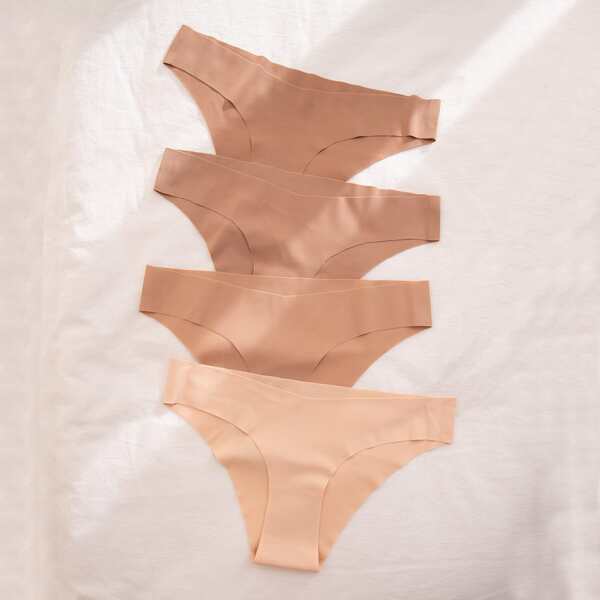 

4pack Solid No Show Panty Set, Multicolor