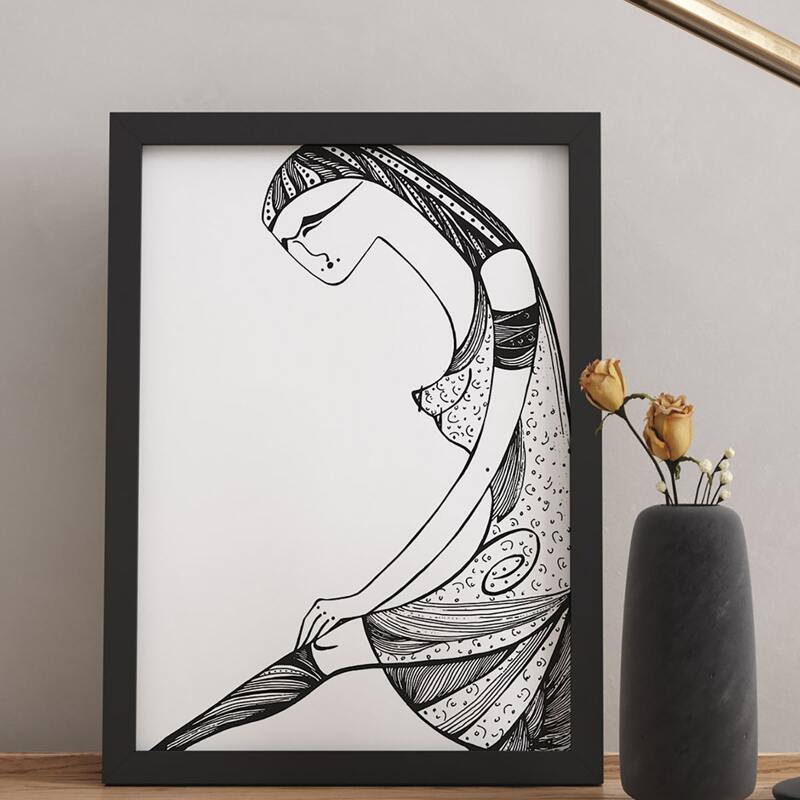 

Abstract Figure Graphic Unframed Painting, Multicolor