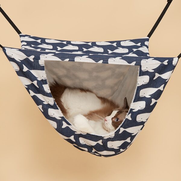 

1pc Whale Print Pet Hammock, Multicolor