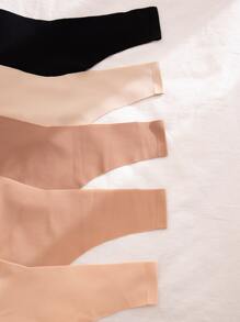 5 paquetes Conjunto de tangas sexy sin marcas de invisibles de color sólido - Multicolor - Ver 9