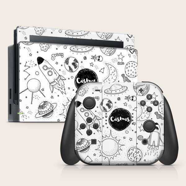 

1 лист Наклейка на игровую консоль Switch с узором планеты, Многоцветный