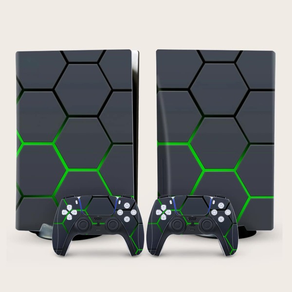 

Geometric Pattern Game Console Sticker For PS5, Multicolor