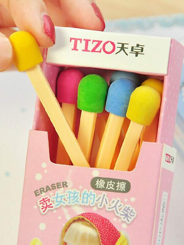 8pcs Matches Shaped Eraser SHEIN USA
