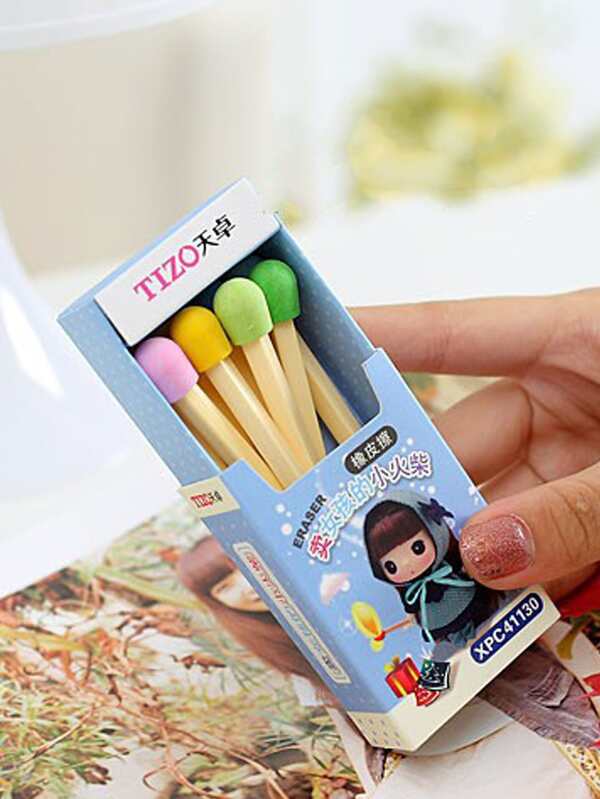8pcs Matches Shaped Eraser SHEIN USA