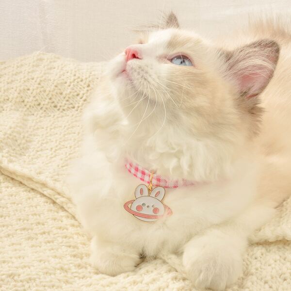

Rabbit Pendant Pet Collar, Pink