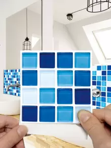 15pcs Mosaic Wall Sticker, Renovation Stickers Peel Wall Panels, Wall Paper, Wallpapers, Spring Decoration Items Refresh Your Home, Rama Decoration Stickers - Multicolor - View 1