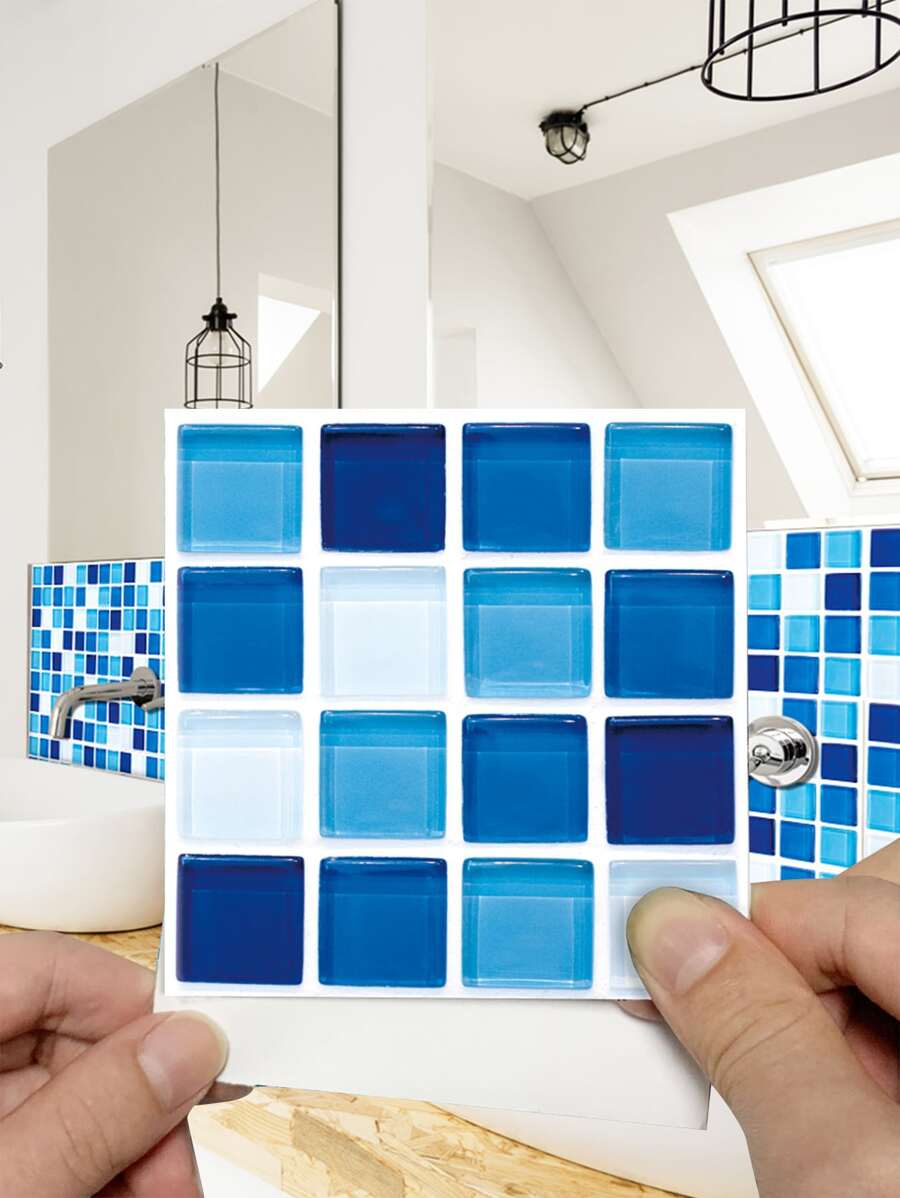 15pcs Mosaic Wall Sticker, Renovation Stickers Peel Wall Panels, Wall Paper, Wallpapers, Spring Decoration Items Refresh Your Home, Rama Decoration Stickers - Multicolor - View 1