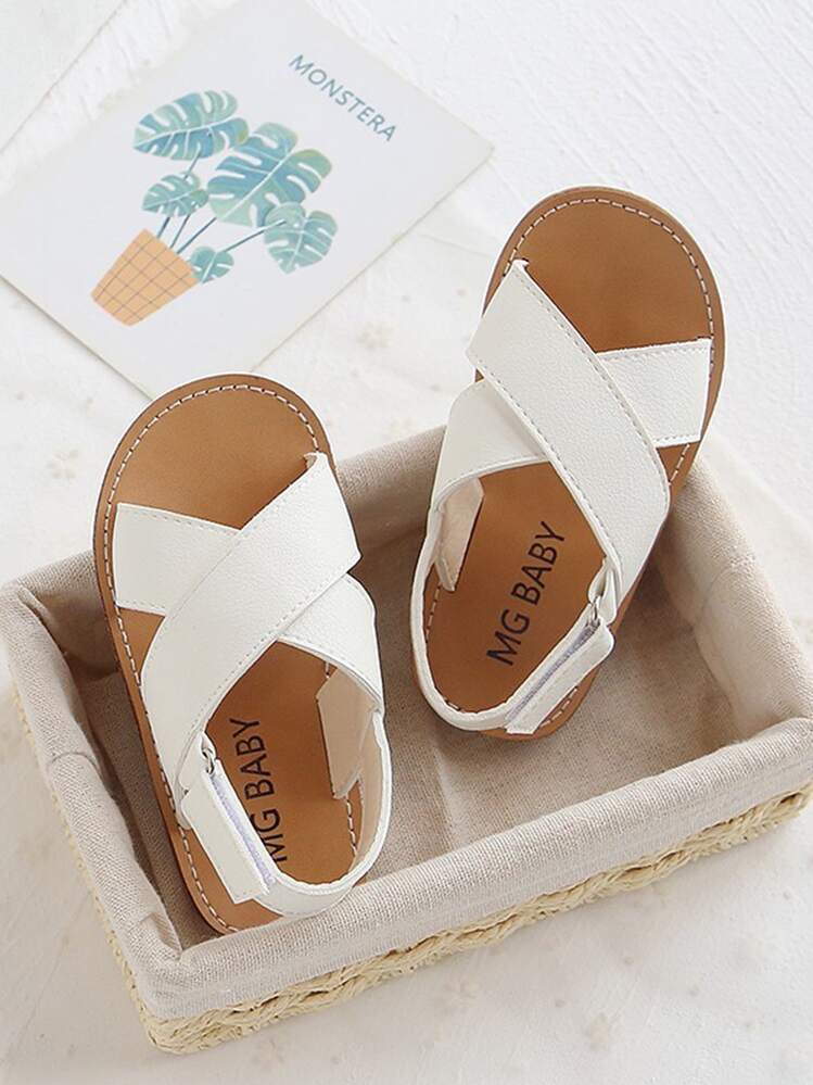 Toddler Girls Cross Strap Slingback Sandals - White - View 1