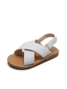 Toddler Girls Cross Strap Slingback Sandals - White - View 3