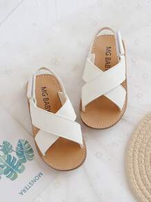 Toddler Girls Cross Strap Slingback Sandals - White - View 4
