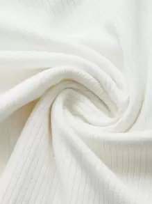 SHEIN EZwear Solid Rib-knit Cami Top - White - View 4