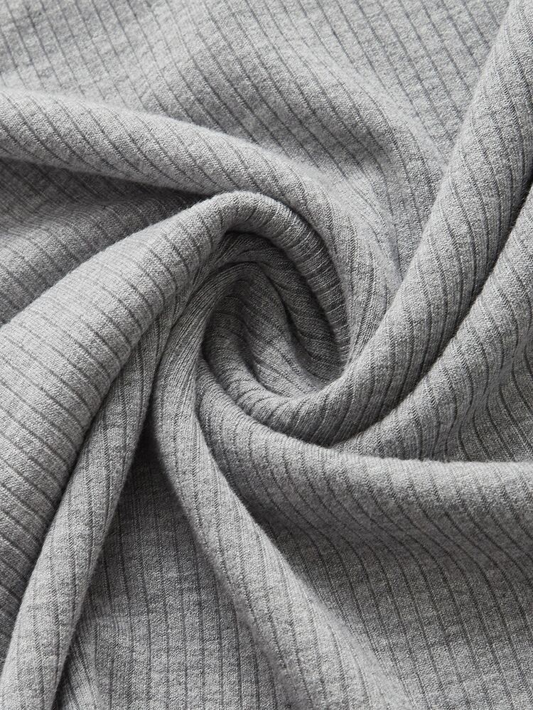 Muchica Solid Rib-knit Cami Top - Light Grey - View 4