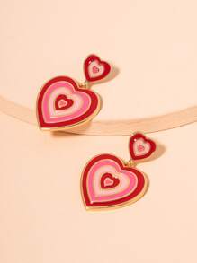 雙心耳墜 - 彩色 - 查看 2