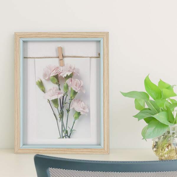 

1pc Simple Photo Frame With Clip, Multicolor