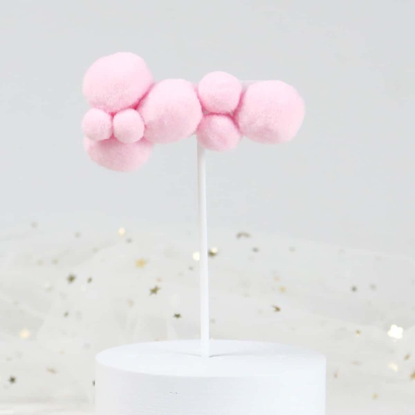 

1pc Pom Pom Cake Topper, Pink