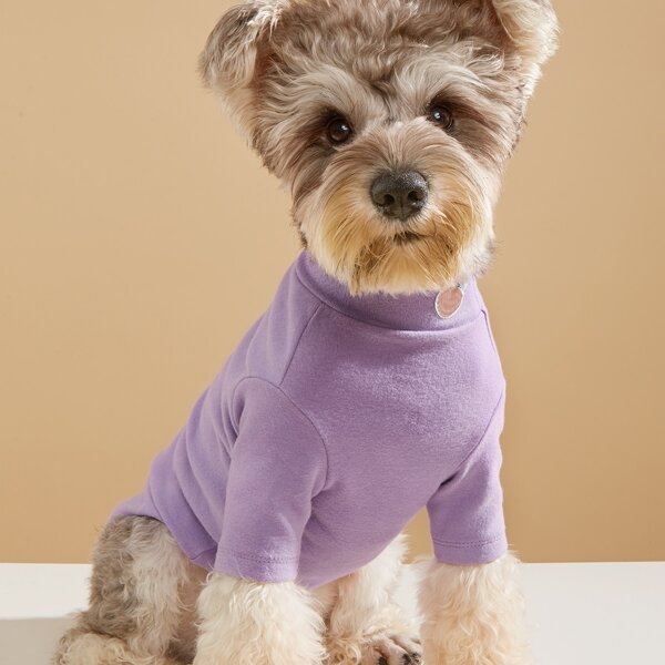 

Peach Embroidery Pet Sweatshirt, Purple