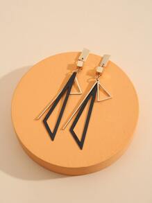 Hoa tai hình tam giác thả - màu đen - Xem 4