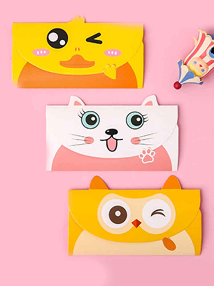 6pcs Cartoon Graphic Random Greeting Card - Multicolor - View 4